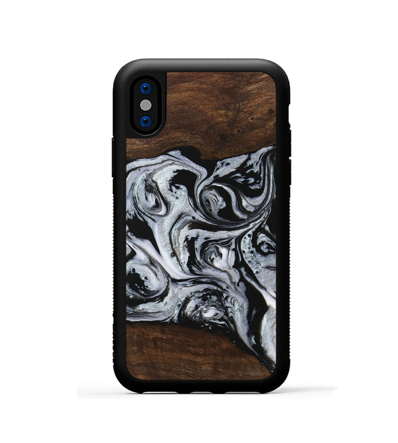 iPhone Xs Wood Phone Case - Kyan (Black & White, 746432)