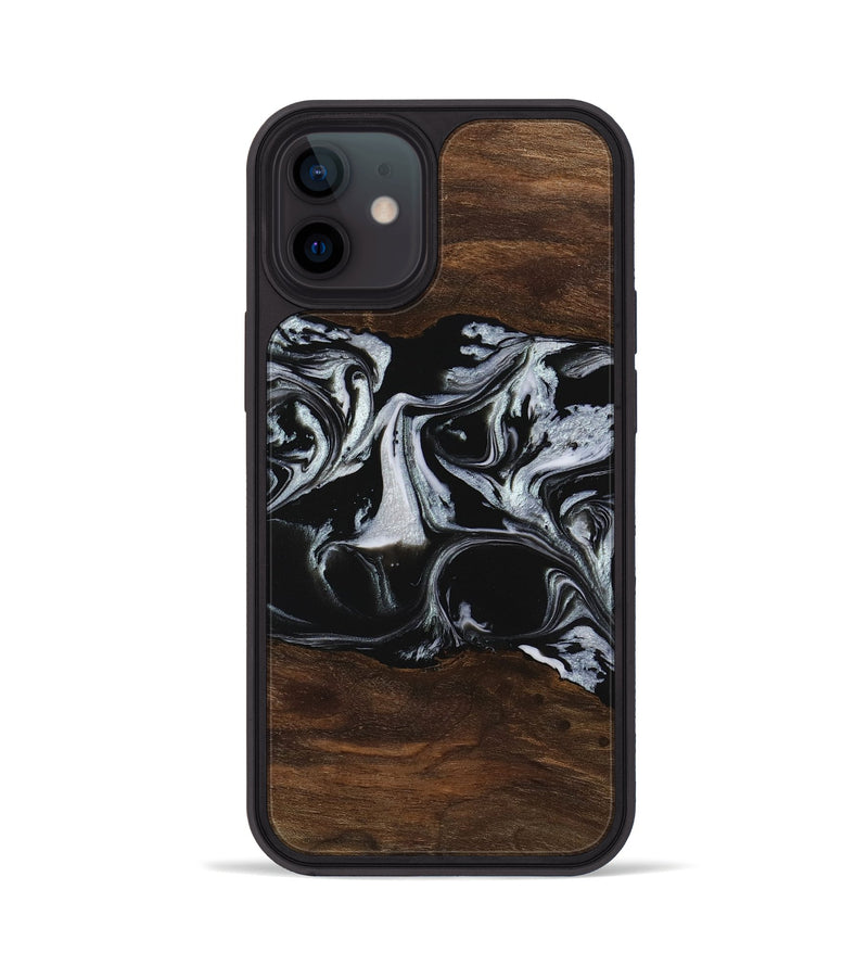 iPhone 12 Wood Phone Case - Harris (Black & White, 746433)