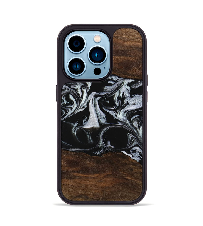 iPhone 14 Pro Wood Phone Case - Harris (Black & White, 746433)