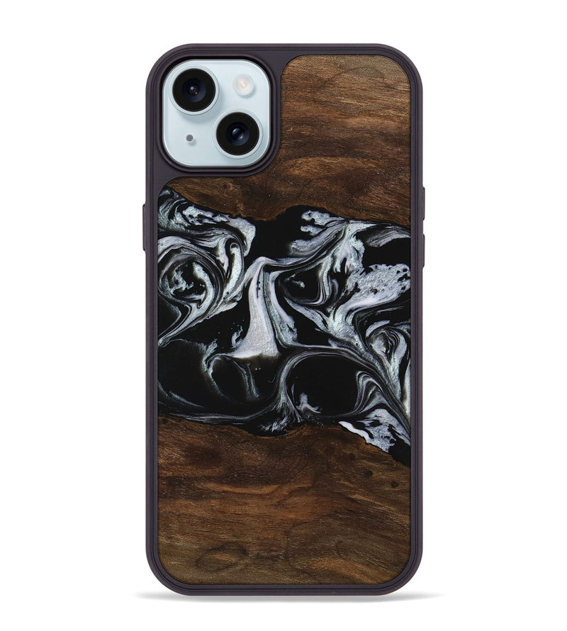 iPhone 15 Plus Wood Phone Case - Harris (Black & White, 746433)