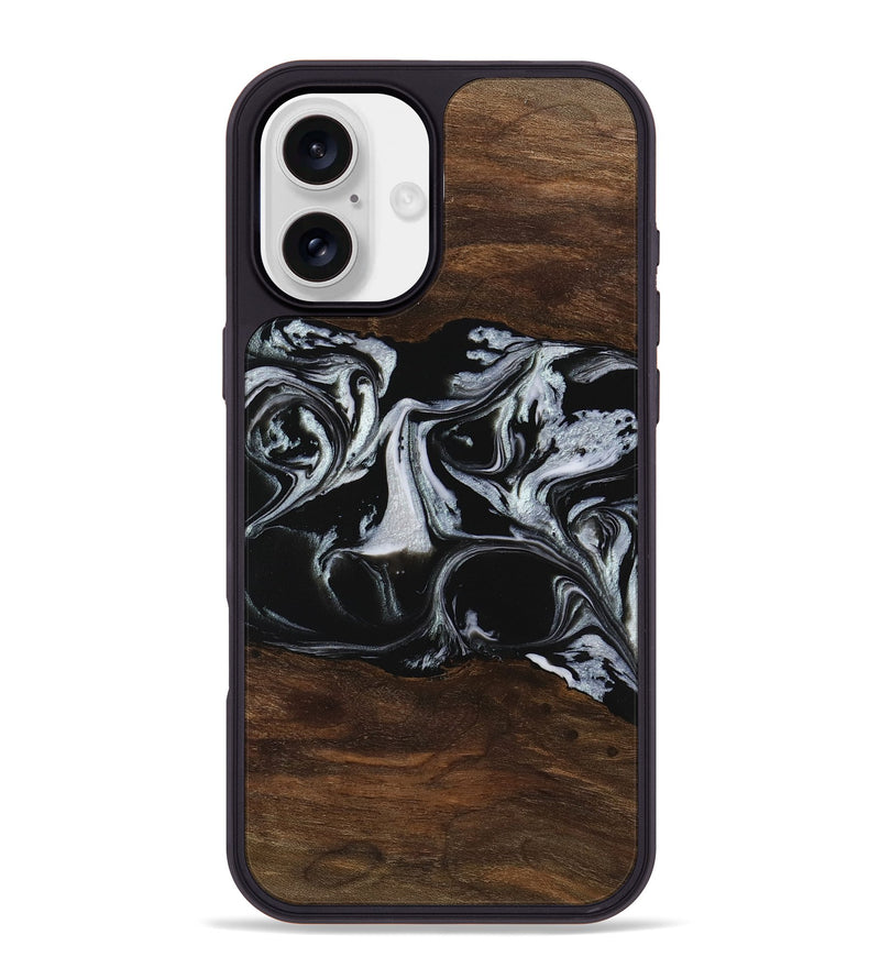 iPhone 16 Plus Wood Phone Case - Harris (Black & White, 746433)