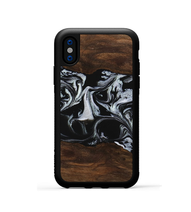 iPhone Xs Wood Phone Case - Harris (Black & White, 746433)