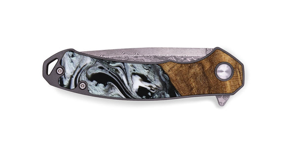 EDC Wood Pocket Knife - Jakayla (Black & White, 746434)