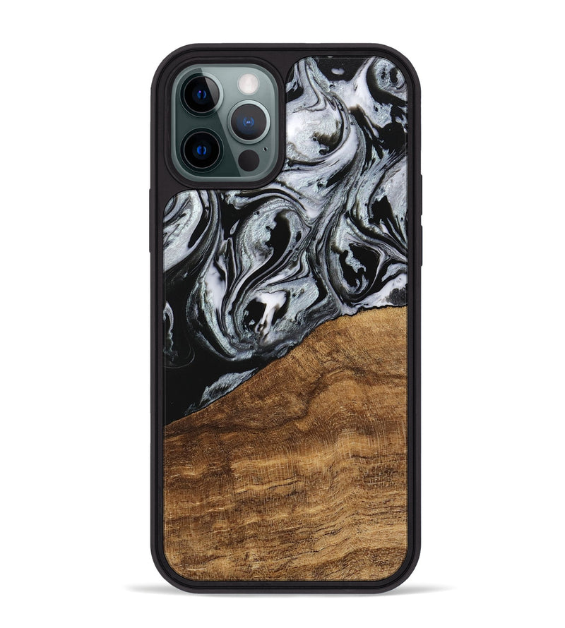 iPhone 12 Pro Max Wood Phone Case - Jakayla (Black & White, 746434)