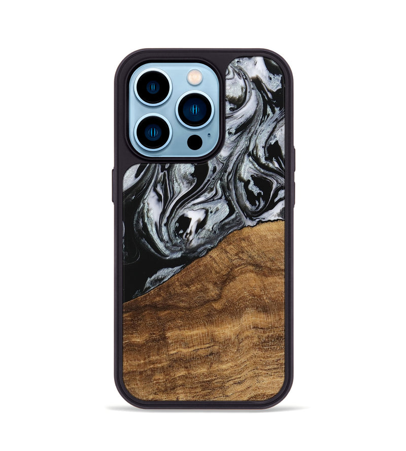 iPhone 14 Pro Wood Phone Case - Jakayla (Black & White, 746434)