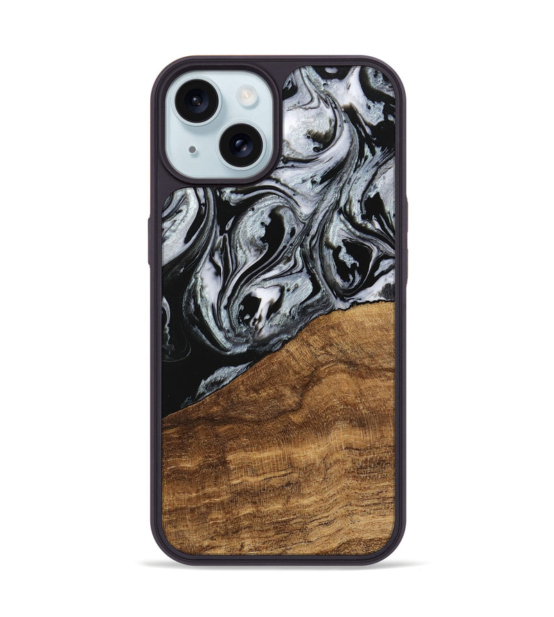 iPhone 15 Wood Phone Case - Jakayla (Black & White, 746434)