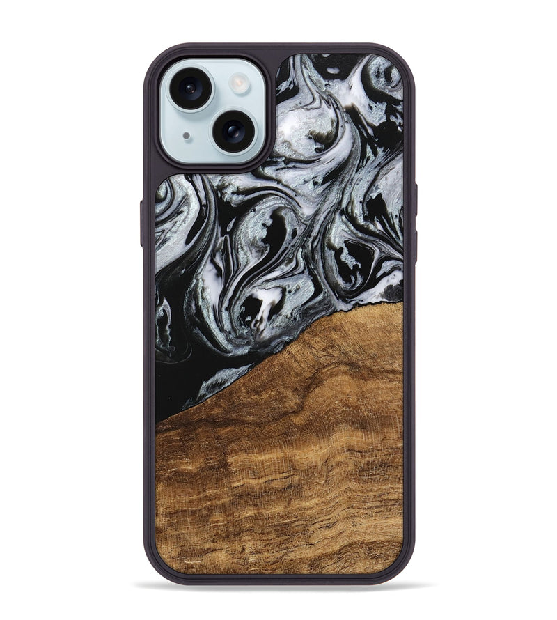 iPhone 15 Plus Wood Phone Case - Jakayla (Black & White, 746434)