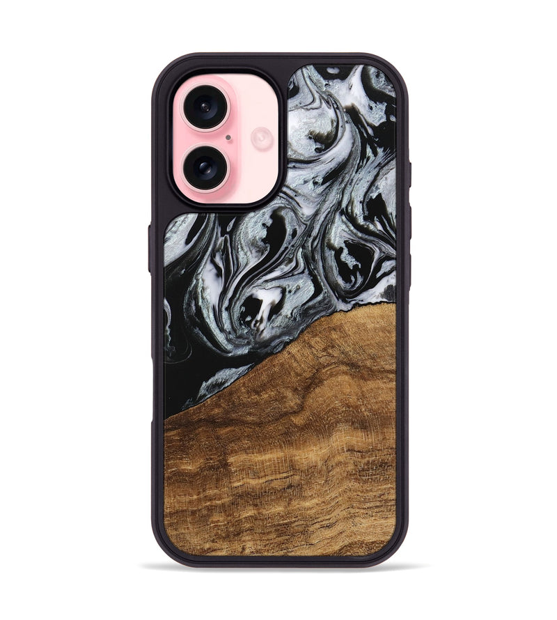 iPhone 16 Wood Phone Case - Jakayla (Black & White, 746434)