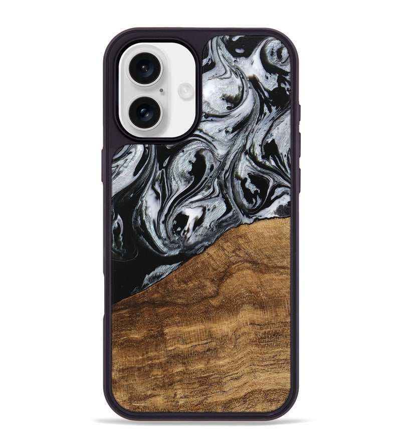 iPhone 16 Plus Wood Phone Case - Jakayla (Black & White, 746434)