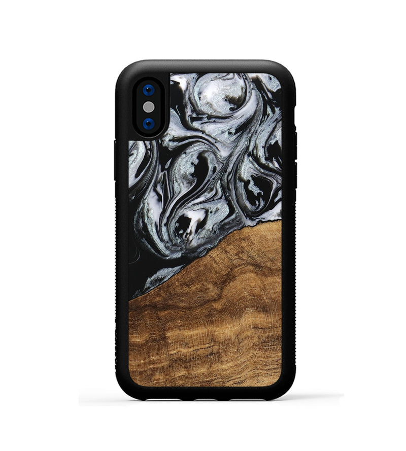 iPhone Xs Wood Phone Case - Jakayla (Black & White, 746434)