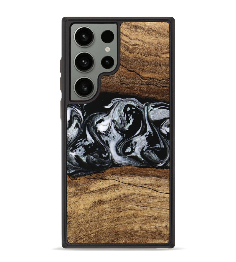 Galaxy S23 Ultra Wood Phone Case - Britny (Black & White, 746435)