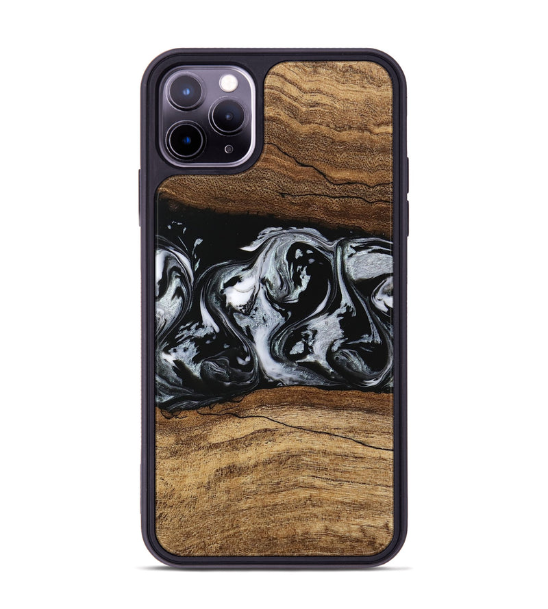 iPhone 11 Pro Max Wood Phone Case - Britny (Black & White, 746435)