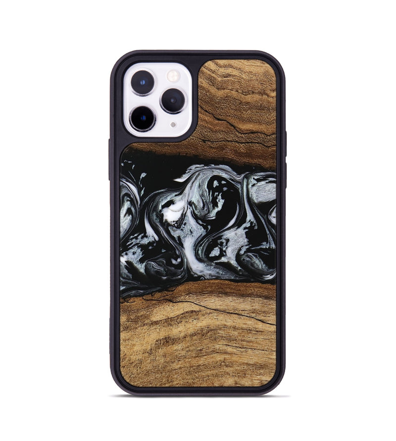 iPhone 11 Pro Wood Phone Case - Britny (Black & White, 746435)