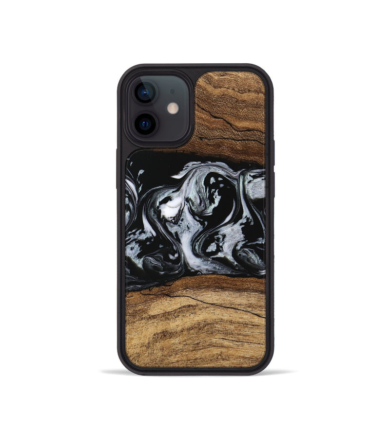 iPhone 12 mini Wood Phone Case - Britny (Black & White, 746435)