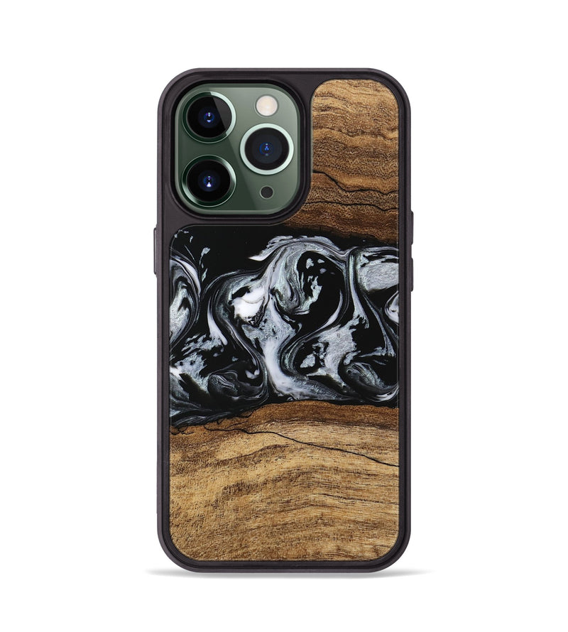 iPhone 13 Pro Wood Phone Case - Britny (Black & White, 746435)