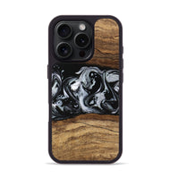 iPhone 16 Pro Wood Phone Case - Britny (Black & White, 746435)