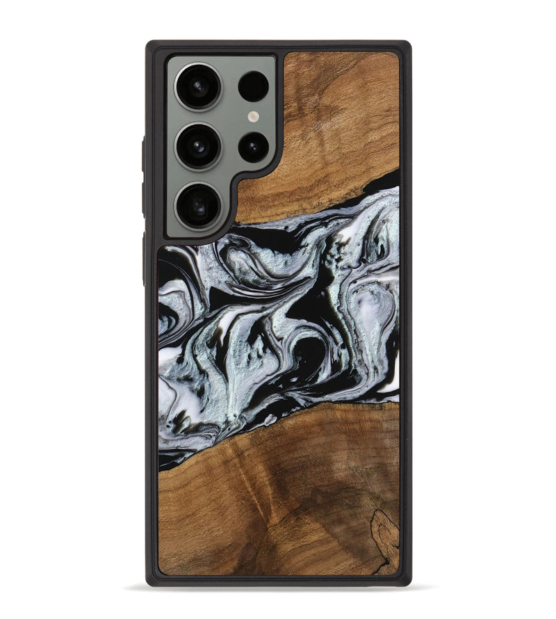 Galaxy S23 Ultra Wood Phone Case - Myrtice (Black & White, 746437)