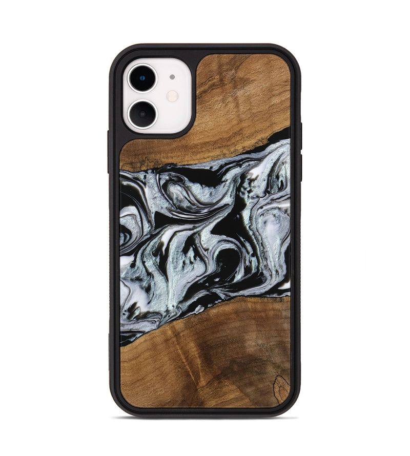 iPhone 11 Wood Phone Case - Myrtice (Black & White, 746437)