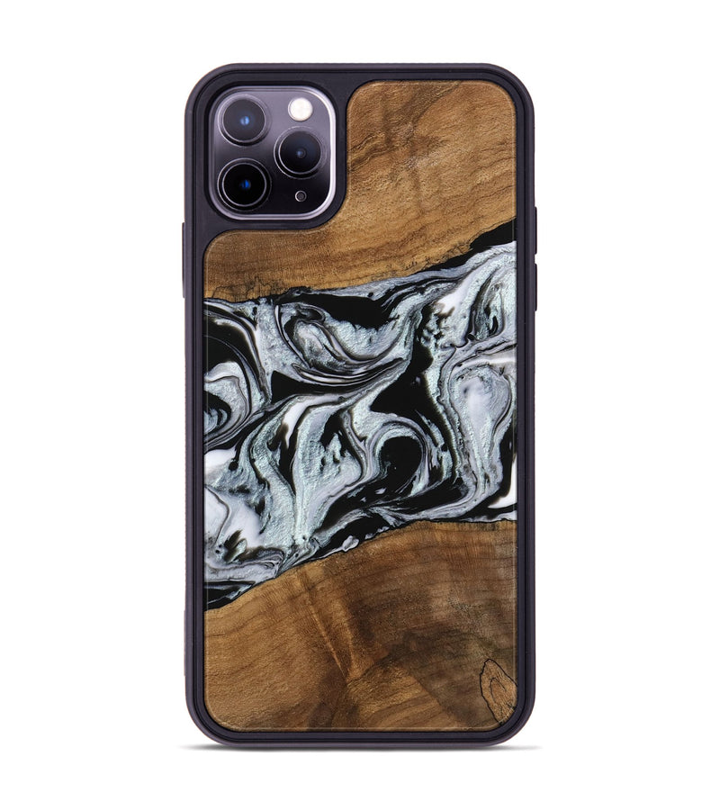 iPhone 11 Pro Max Wood Phone Case - Myrtice (Black & White, 746437)