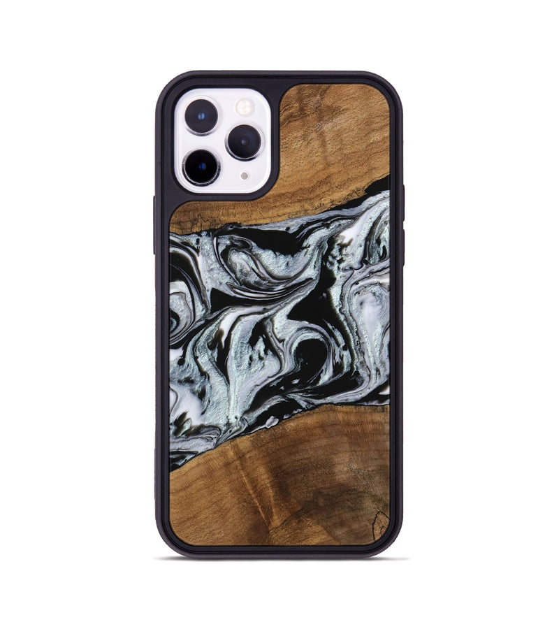 iPhone 11 Pro Wood Phone Case - Myrtice (Black & White, 746437)