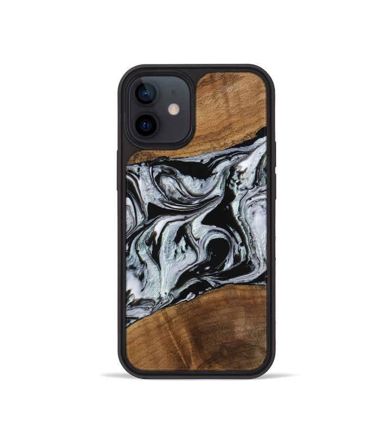 iPhone 12 mini Wood Phone Case - Myrtice (Black & White, 746437)