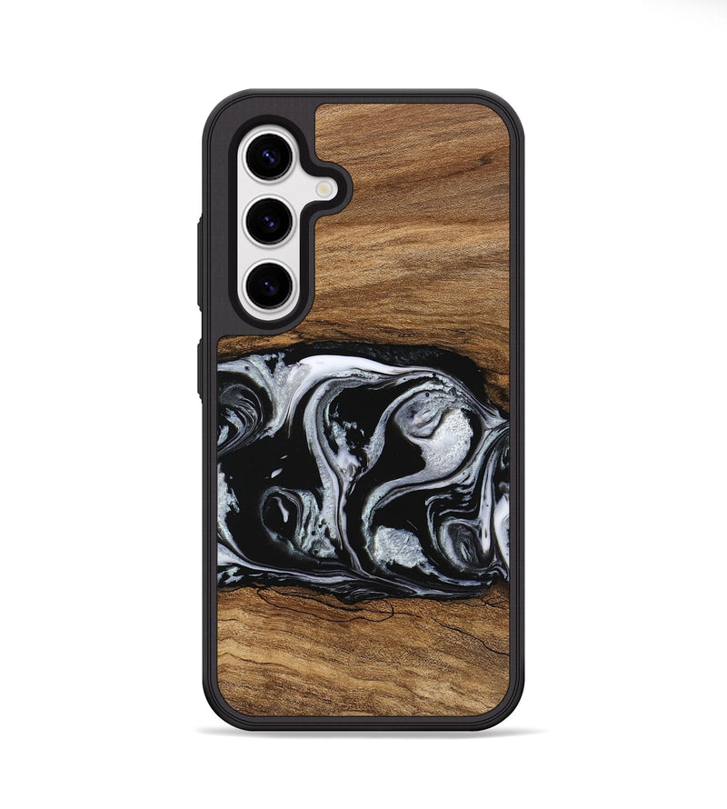 Galaxy S25 Wood Phone Case - Barb (Black & White, 746439)