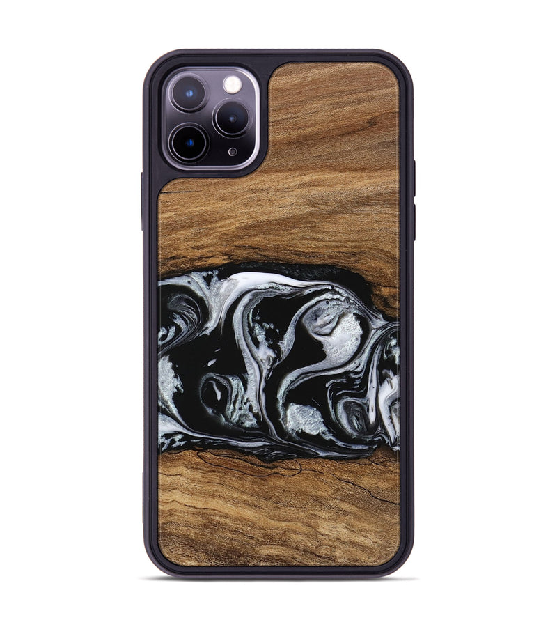 iPhone 11 Pro Max Wood Phone Case - Barb (Black & White, 746439)