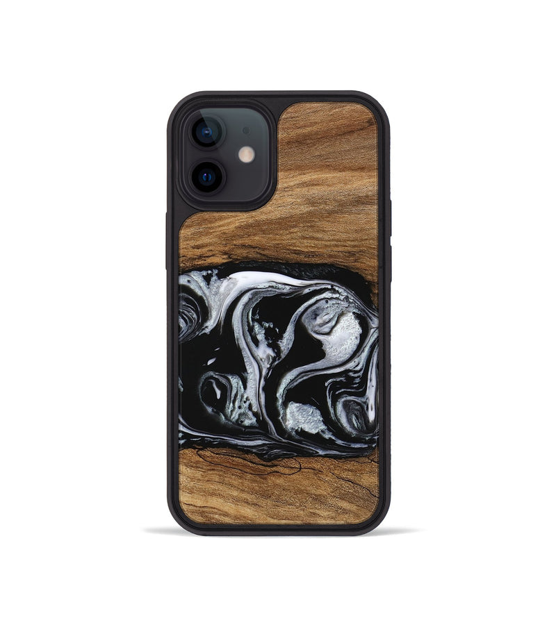 iPhone 12 mini Wood Phone Case - Barb (Black & White, 746439)