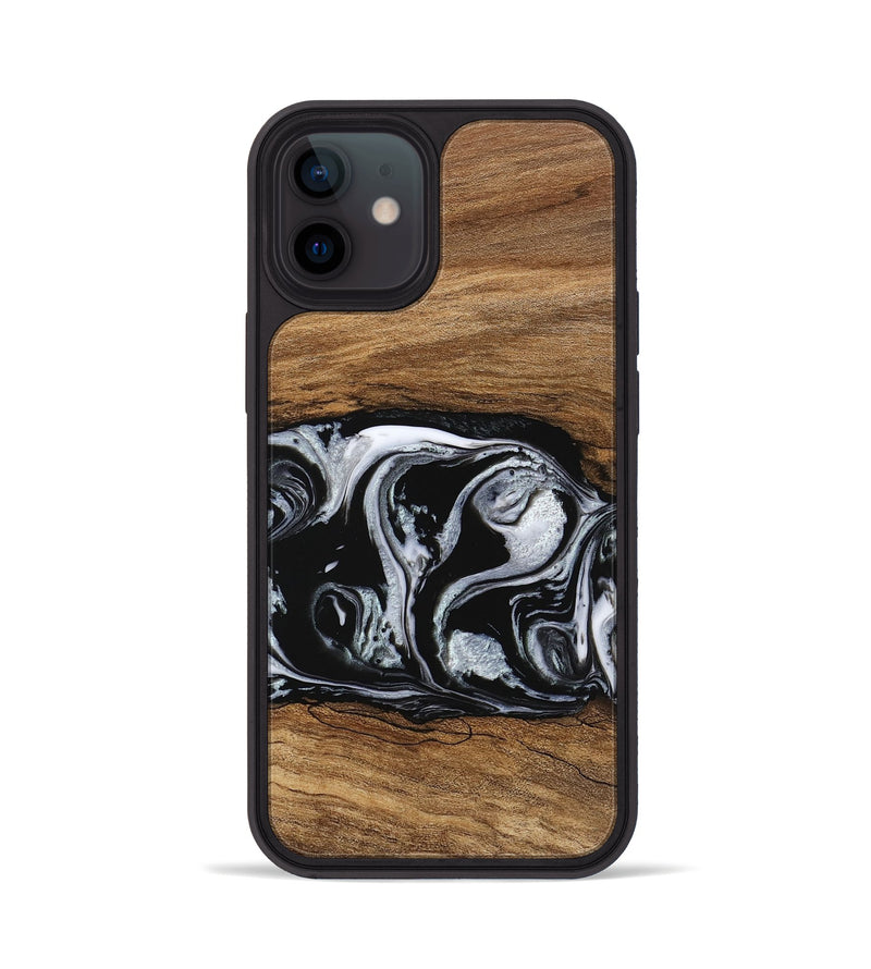 iPhone 12 Wood Phone Case - Barb (Black & White, 746439)