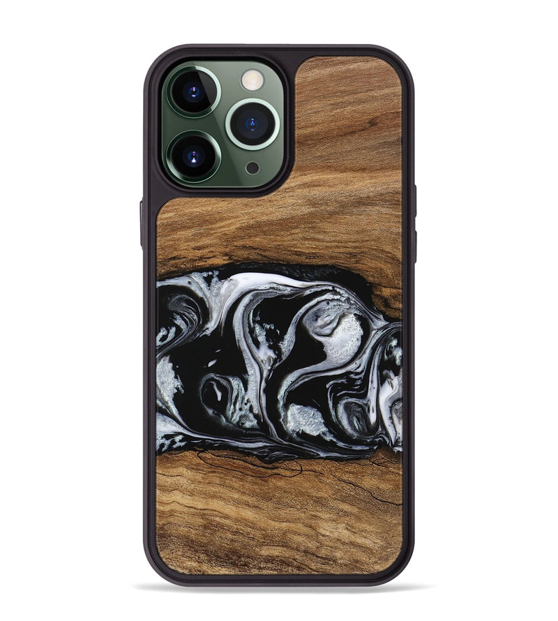 iPhone 13 Pro Max Wood Phone Case - Barb (Black & White, 746439)