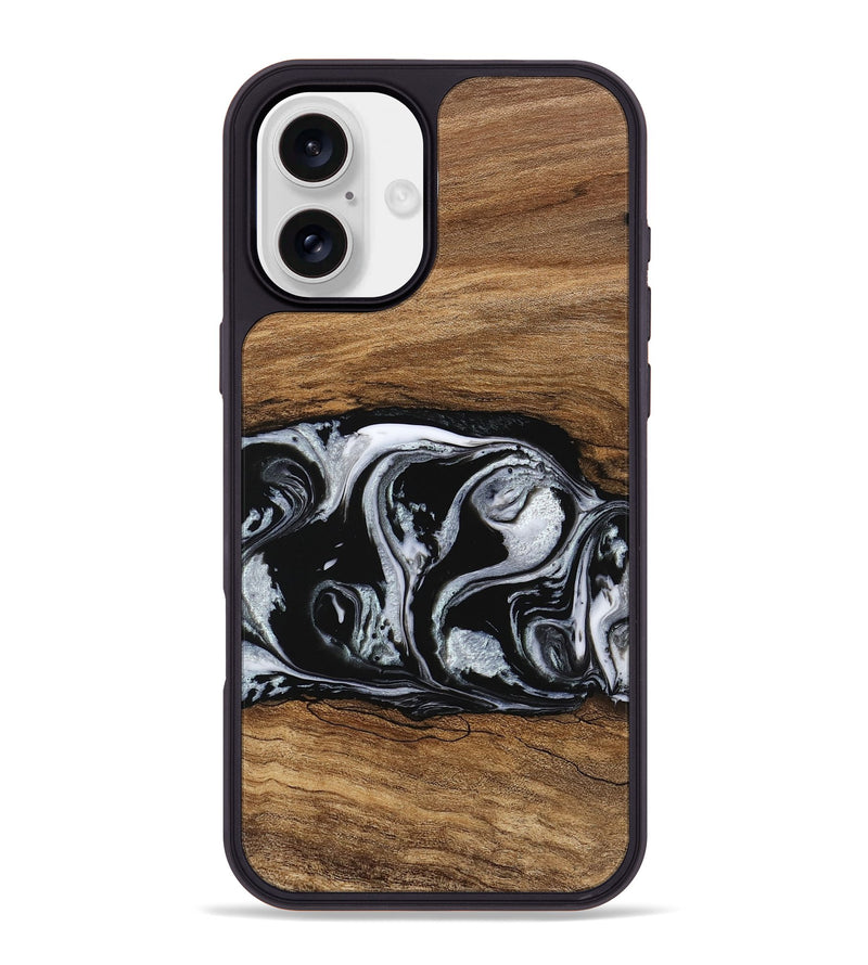 iPhone 16 Plus Wood Phone Case - Barb (Black & White, 746439)