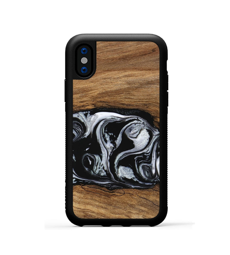 iPhone Xs Wood Phone Case - Barb (Black & White, 746439)