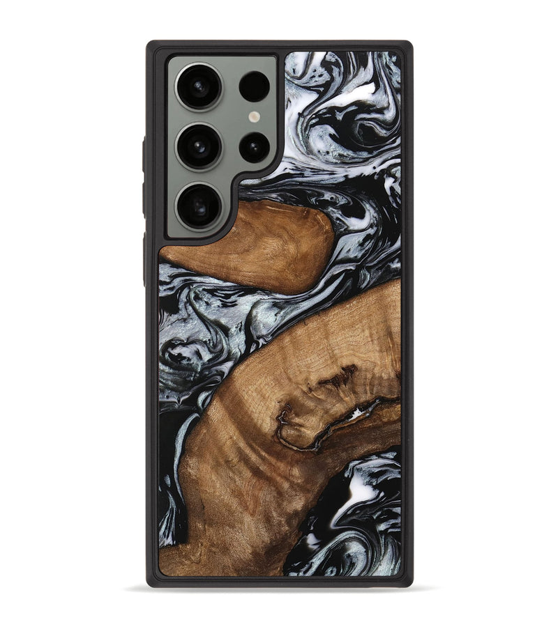 Galaxy S23 Ultra Wood Phone Case - Doretha (Black & White, 746440)