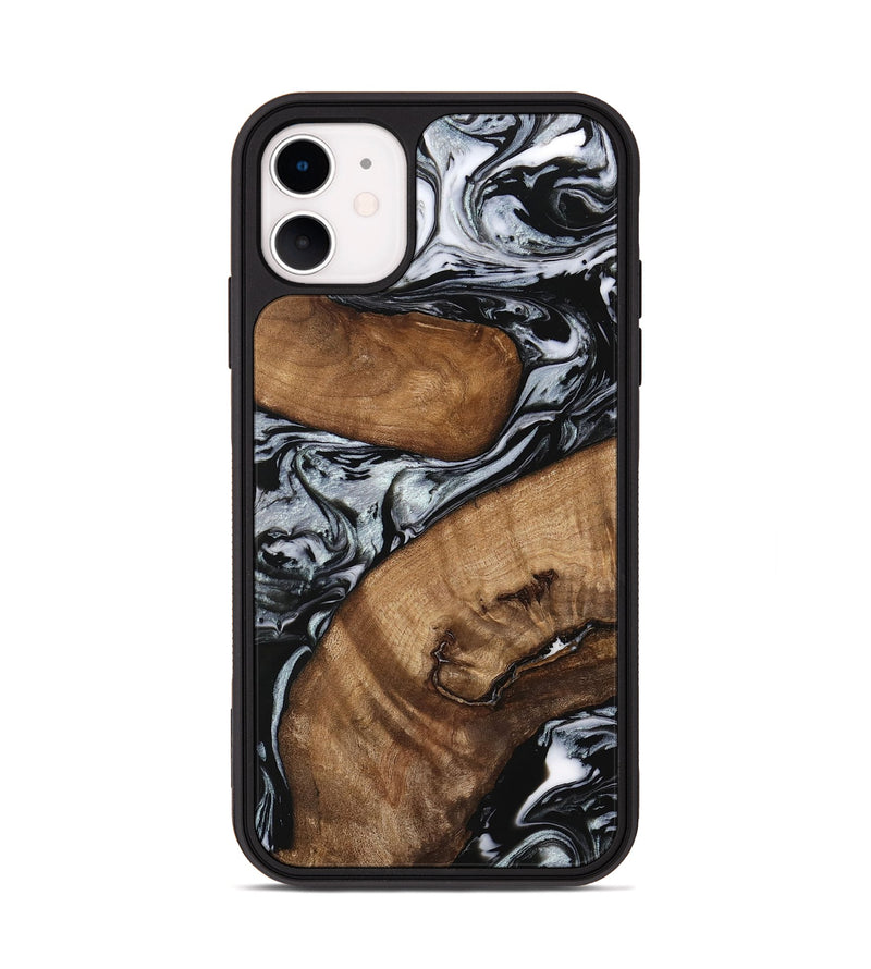 iPhone 11 Wood Phone Case - Doretha (Black & White, 746440)