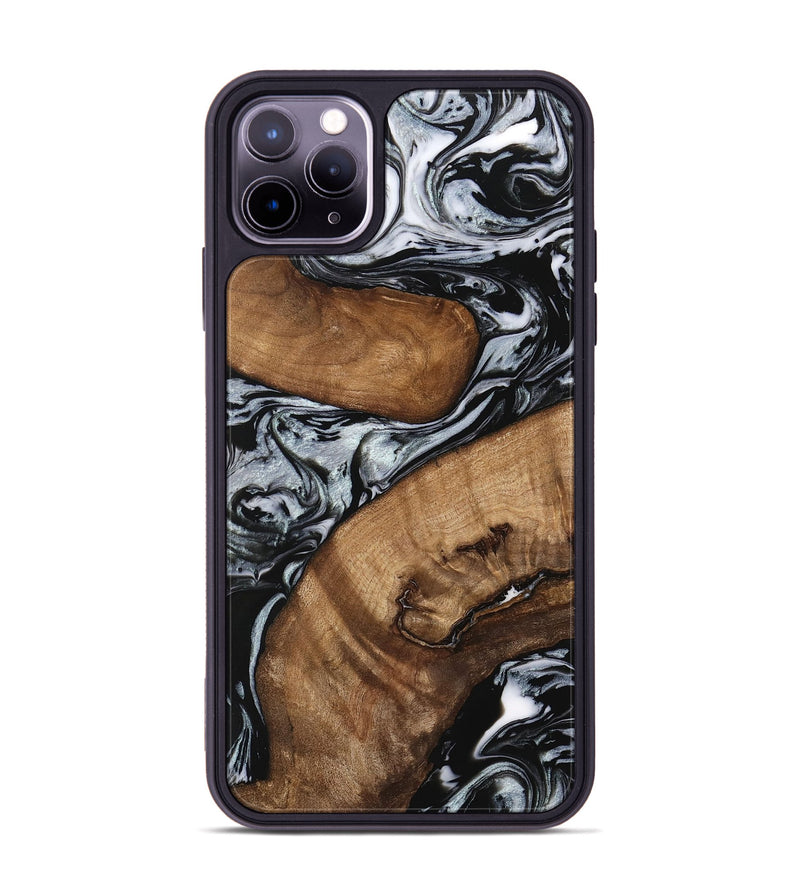 iPhone 11 Pro Max Wood Phone Case - Doretha (Black & White, 746440)