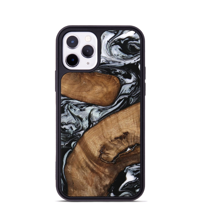 iPhone 11 Pro Wood Phone Case - Doretha (Black & White, 746440)