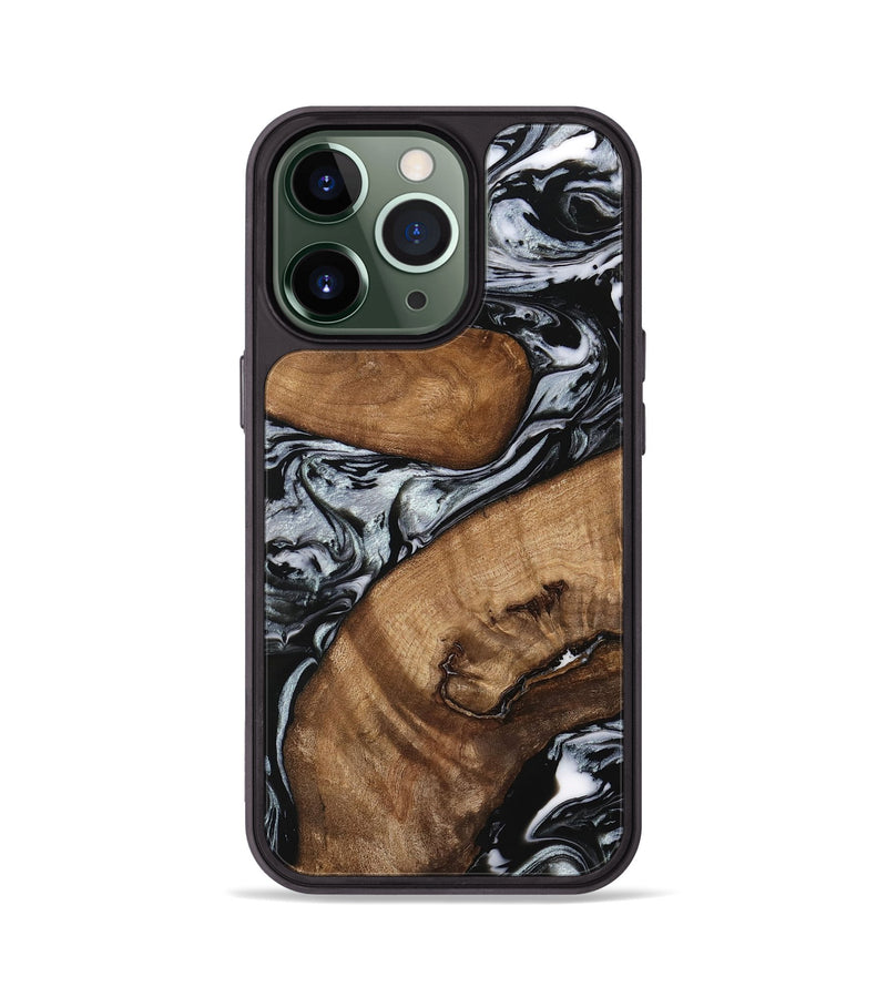 iPhone 13 Pro Wood Phone Case - Doretha (Black & White, 746440)