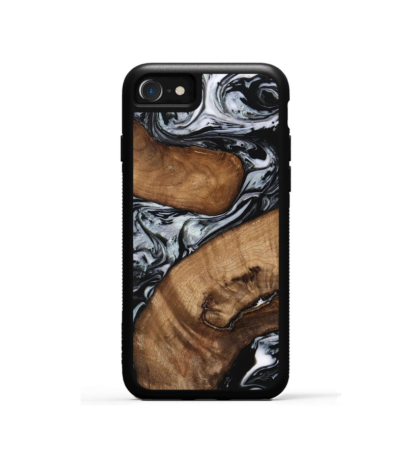 iPhone SE Wood Phone Case - Doretha (Black & White, 746440)