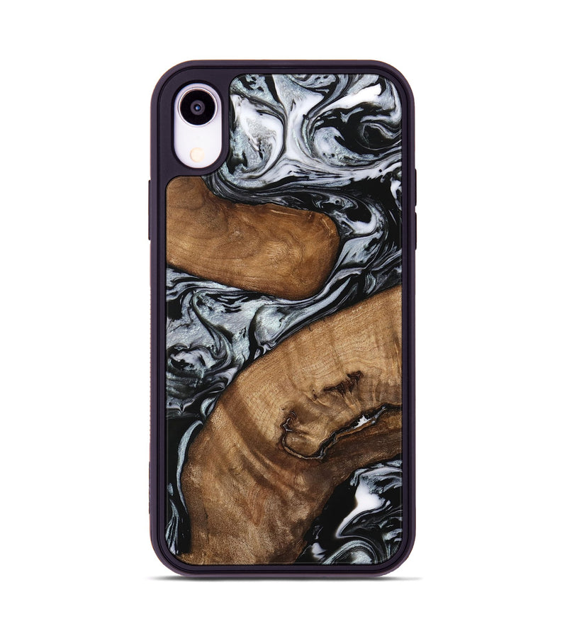 iPhone Xr Wood Phone Case - Doretha (Black & White, 746440)