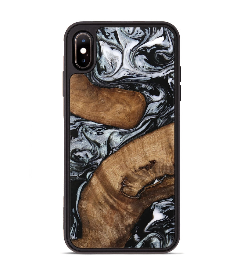 iPhone Xs Max Wood Phone Case - Doretha (Black & White, 746440)