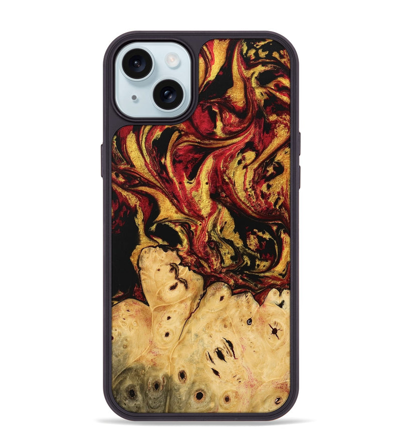 iPhone 15 Plus Wood Phone Case - Dillion (Red, 746441)