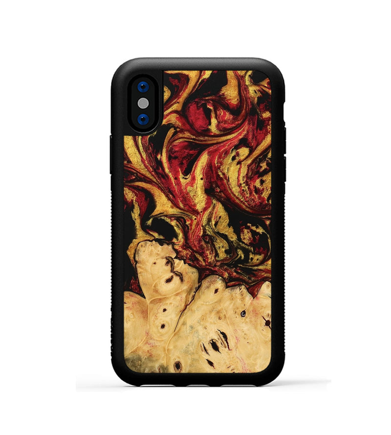 iPhone Xs Wood Phone Case - Dillion (Red, 746441)