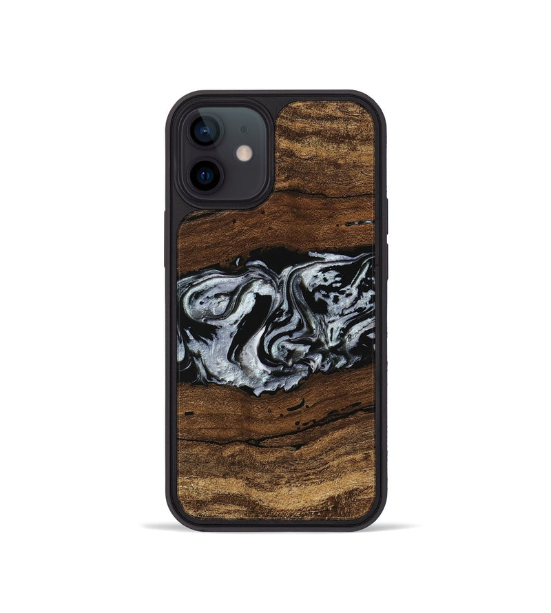 iPhone 12 mini Wood Phone Case - Xena (Black & White, 746442)