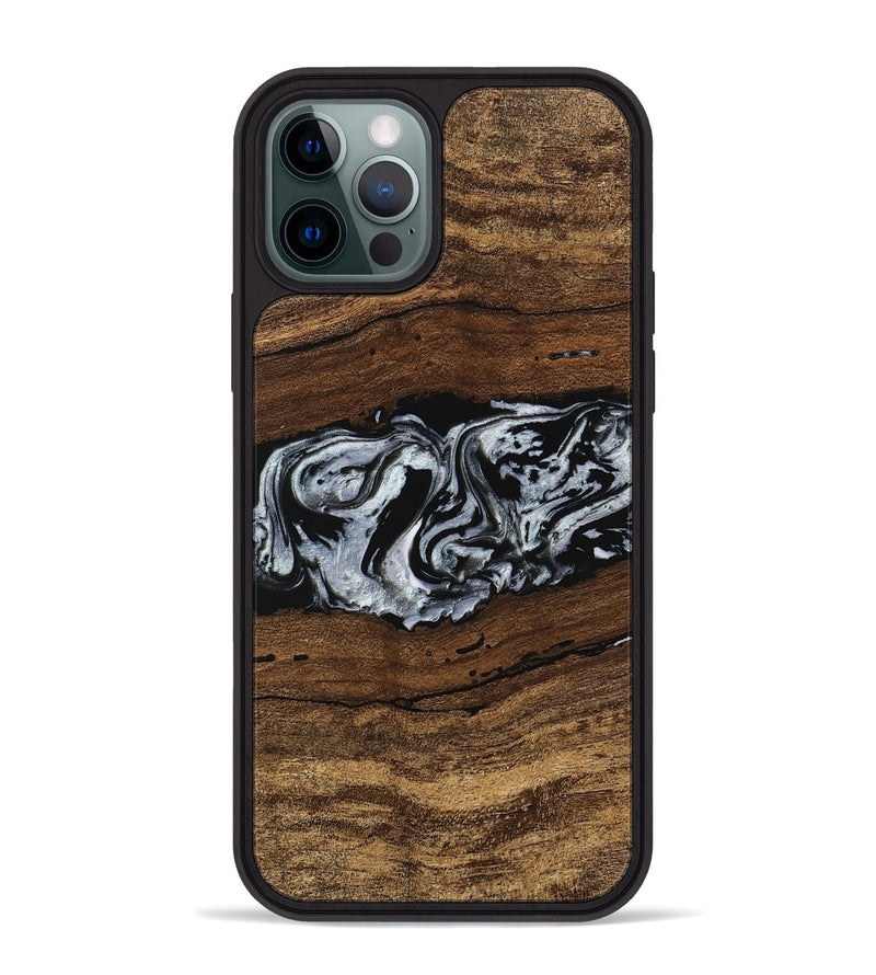 iPhone 12 Pro Max Wood Phone Case - Xena (Black & White, 746442)