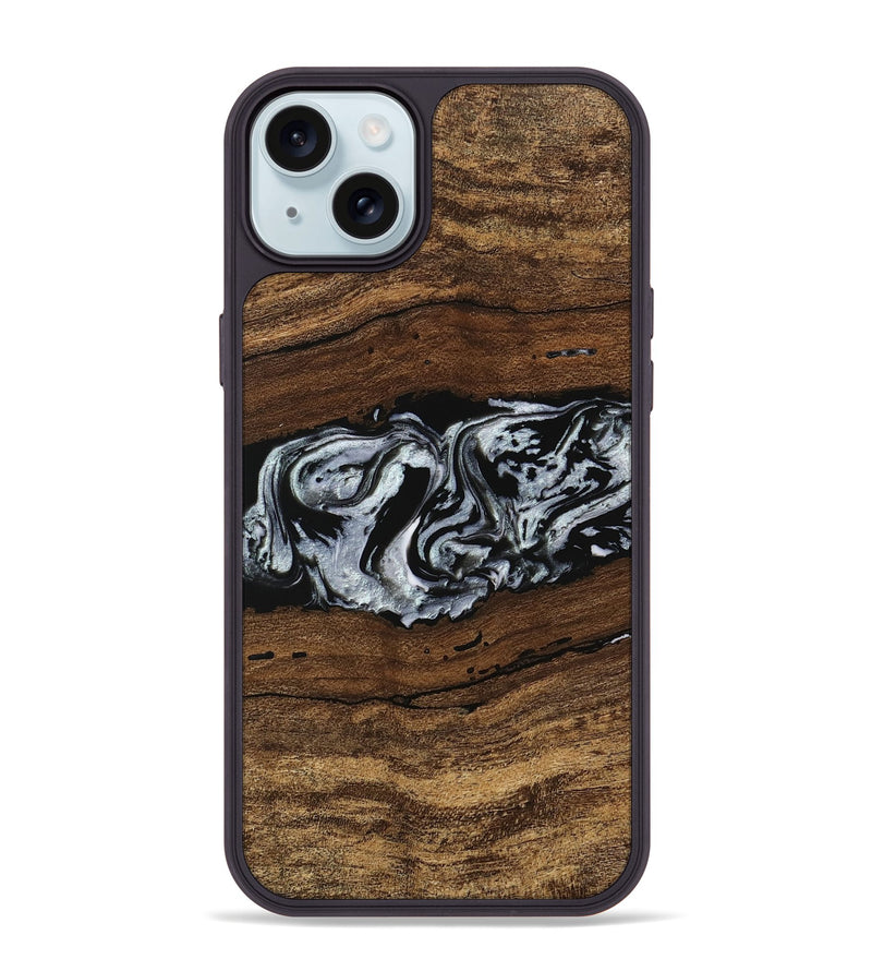 iPhone 15 Plus Wood Phone Case - Xena (Black & White, 746442)