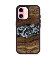 iPhone 16 Wood Phone Case - Xena (Black & White, 746442)