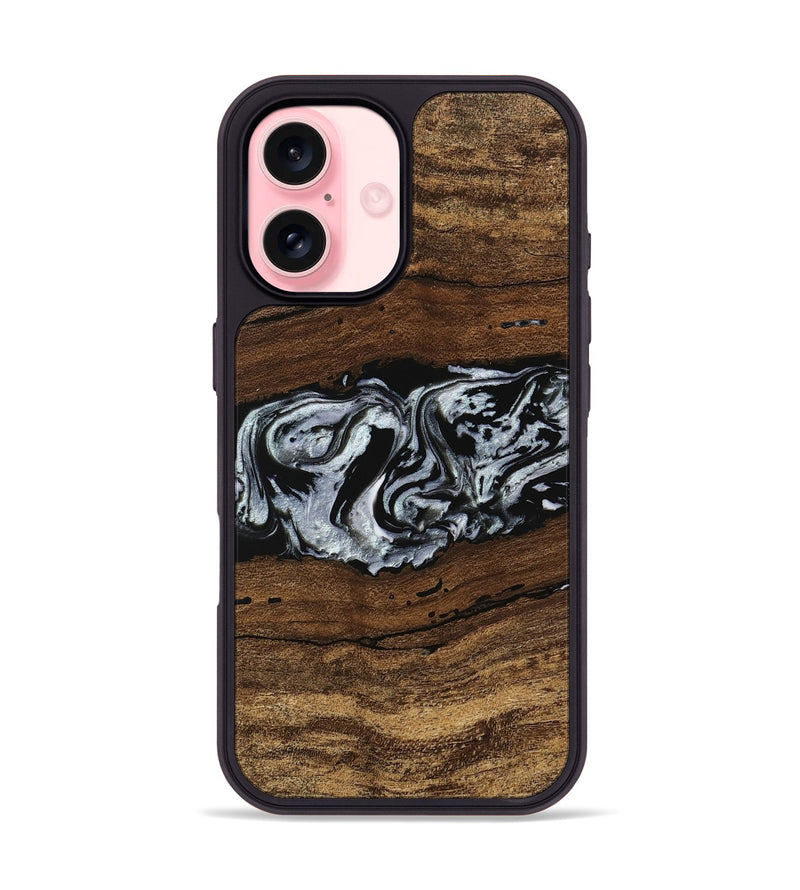 iPhone 16 Wood Phone Case - Xena (Black & White, 746442)