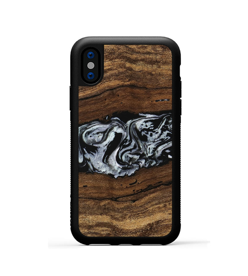 iPhone Xs Wood Phone Case - Xena (Black & White, 746442)