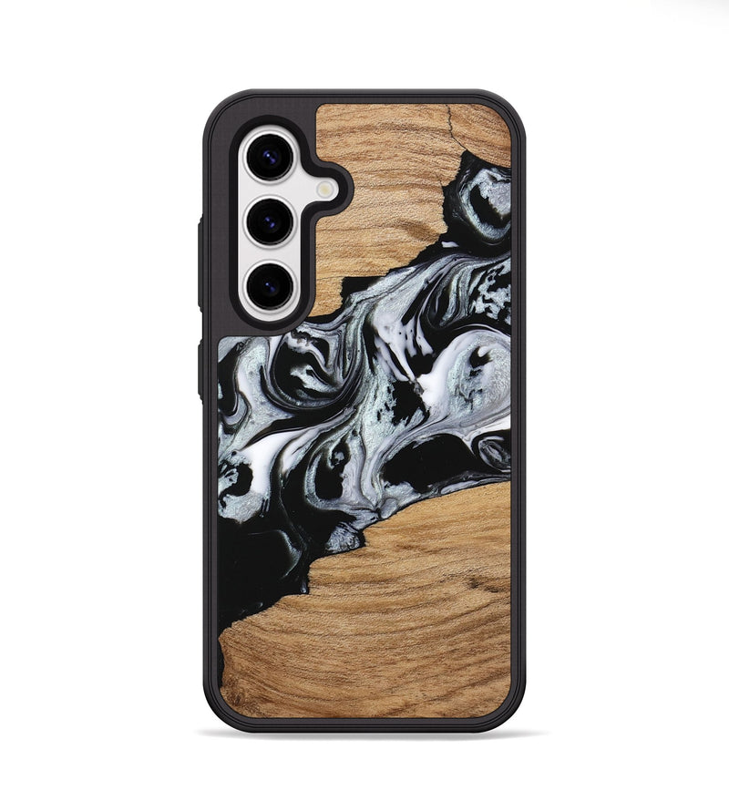 Galaxy S25 Wood Phone Case - Keara (Black & White, 746443)