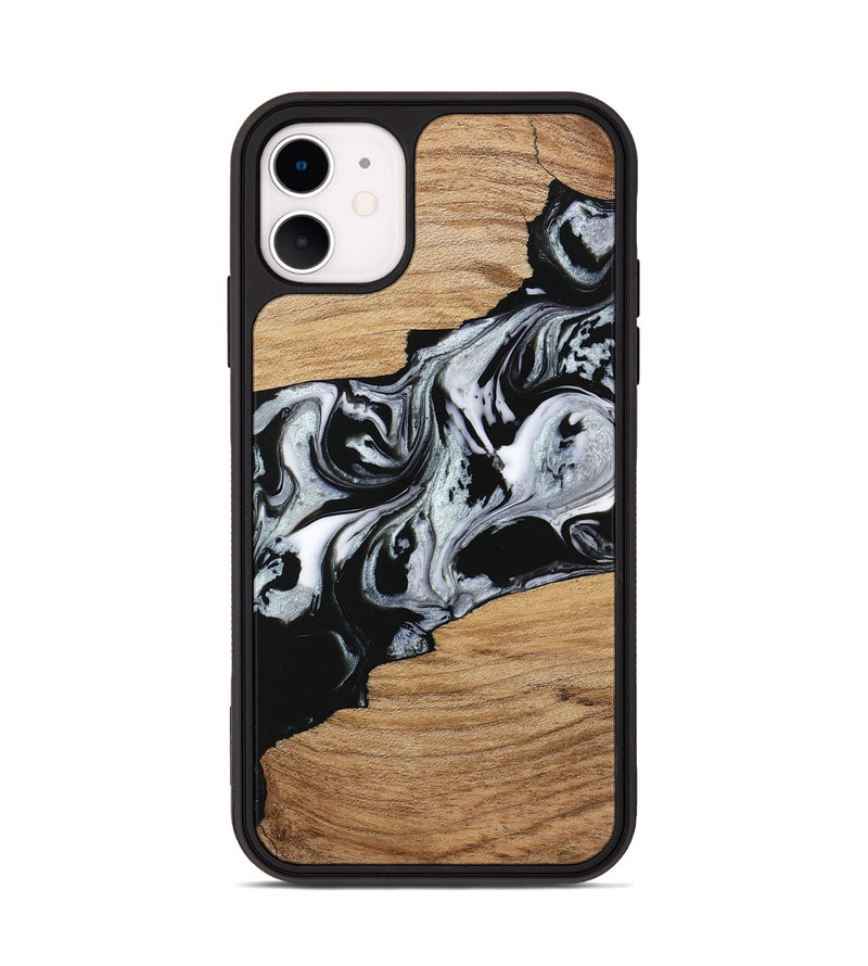 iPhone 11 Wood Phone Case - Keara (Black & White, 746443)